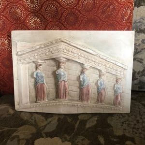 Vintage Greek Porch Of Maidens Plaster Wall Art